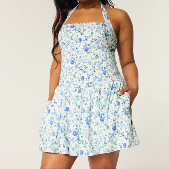 Hollister Floral Halter Mini Dress - Picture 1 of 7